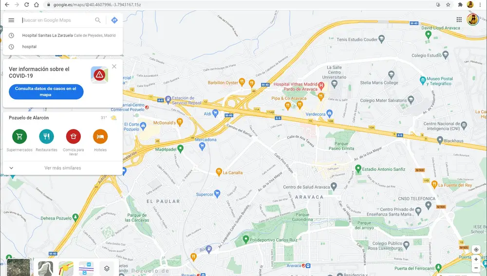 Nueva forma de visualizar las capas en la versión escritorio de Google Maps