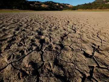 Fotografía del lecho seco del Lago Mendocino, el 22 de junio de 2021, en Ukiah (EEUU)