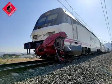 Tren implicado en el accidente del paso a nivel de Novelda.