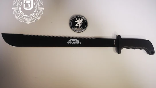 Imagen de un machete compartida por la Policía Municipal de Madrid Imagen de un machete compartida por la Policía Municipal de Madrid