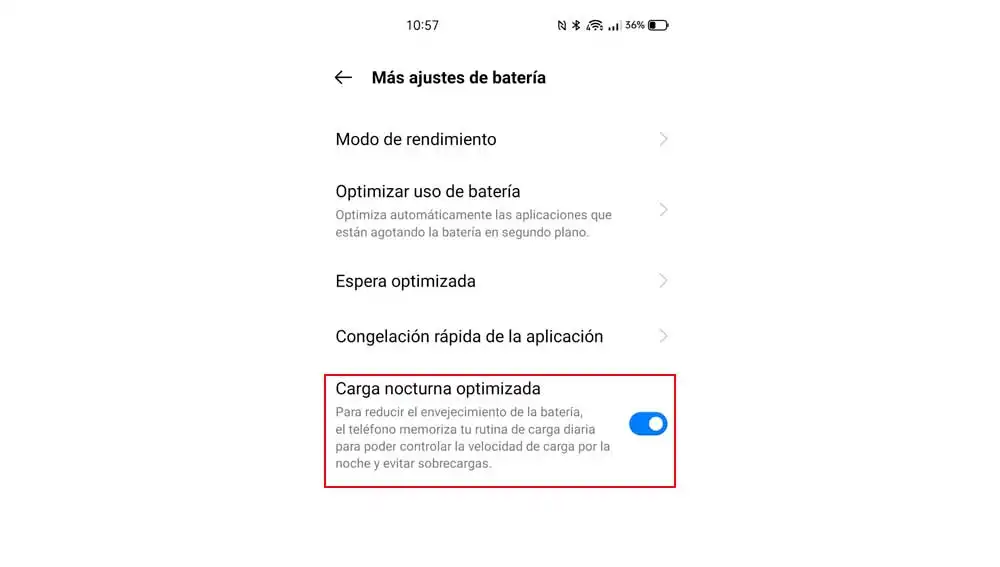 Carga nocturna optimizada Carga nocturna optimizada