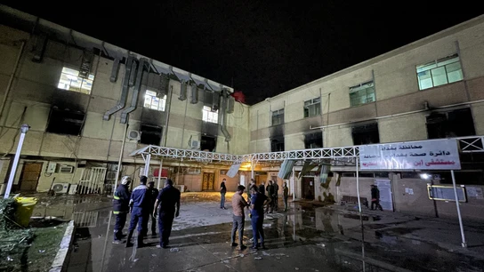 Imagen del lugar donde ha tenido lugar el incidente, en Bagdad Incendio Irak