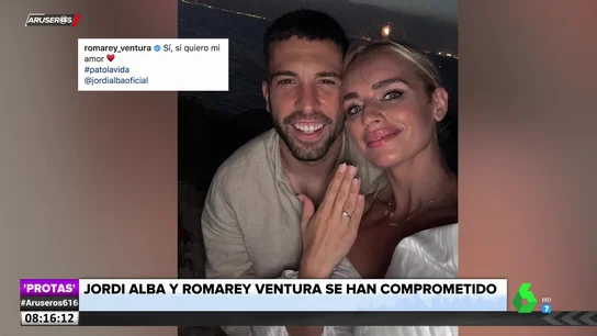 Jordi Alba y Romarey Ventura anuncian su compromiso: así ha sido la pedida de mano Jordi Alba y Romarey Ventura anuncian su compromiso: así ha sido la pedida de mano