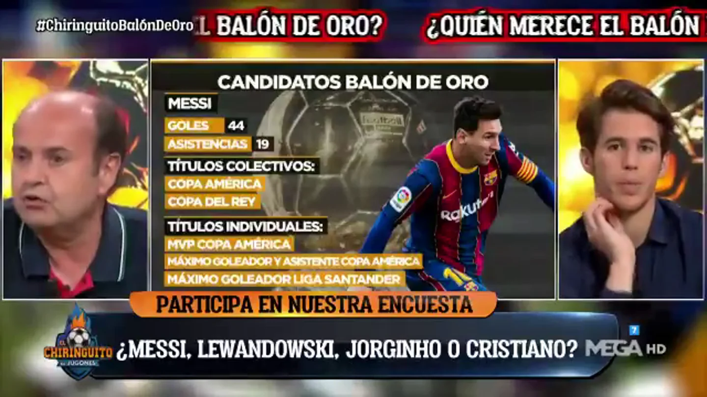 ¿Quién debe ganar el Balón de Oro? Los tertulianos de 'El Chiringuito' se mojan ¿Quién debe ganar el Balón de Oro? Los tertulianos de 'El Chiringuito' se mojan