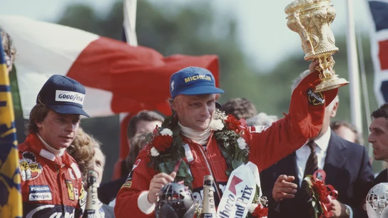 Niki Lauda, ganador del GP de Gran Bretaña de 1982 Niki Lauda, ganador del GP de Gran Bretaña de 1982