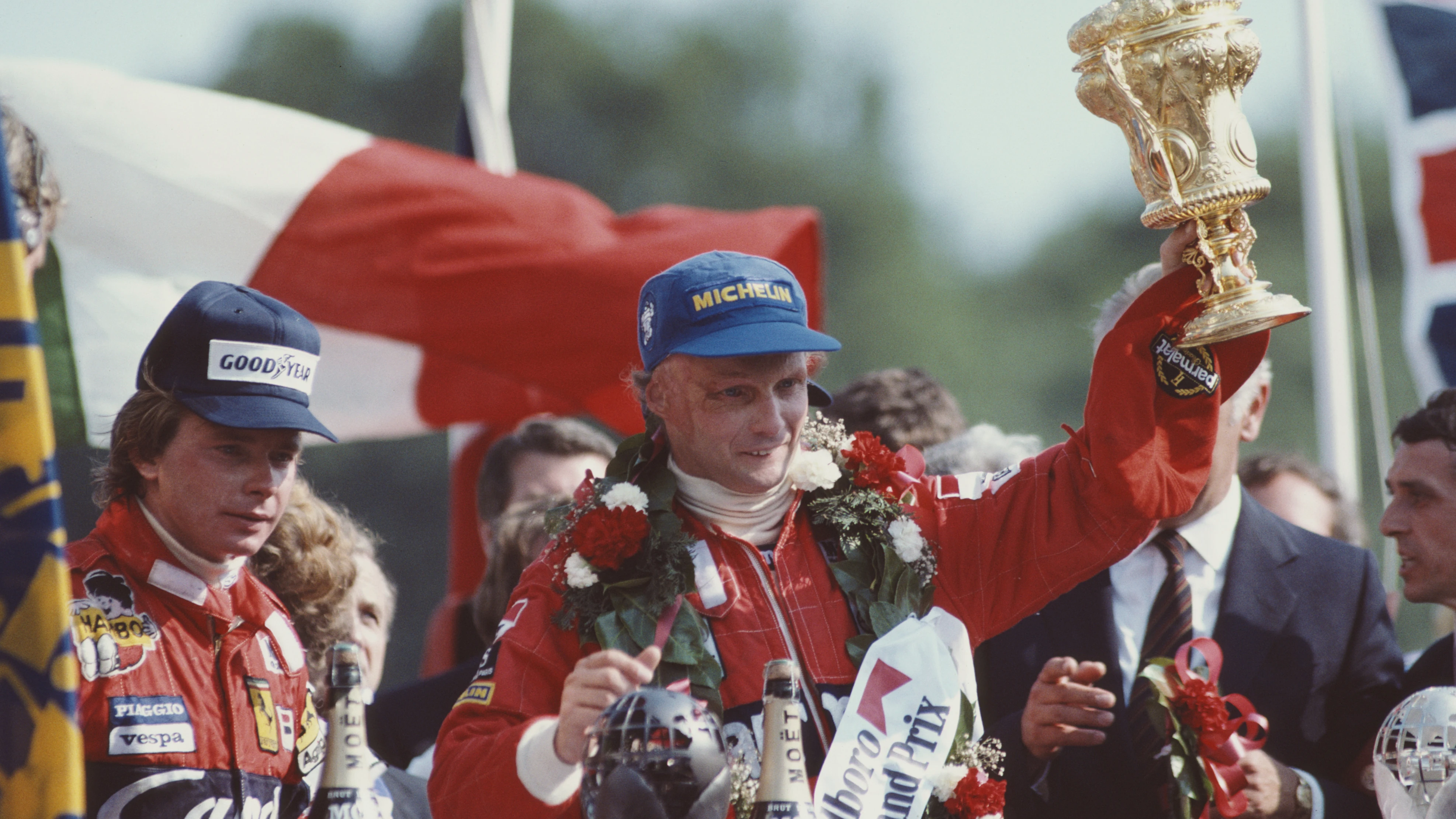 Niki Lauda, ganador del GP de Gran Bretaña de 1982 Niki Lauda, ganador del GP de Gran Bretaña de 1982