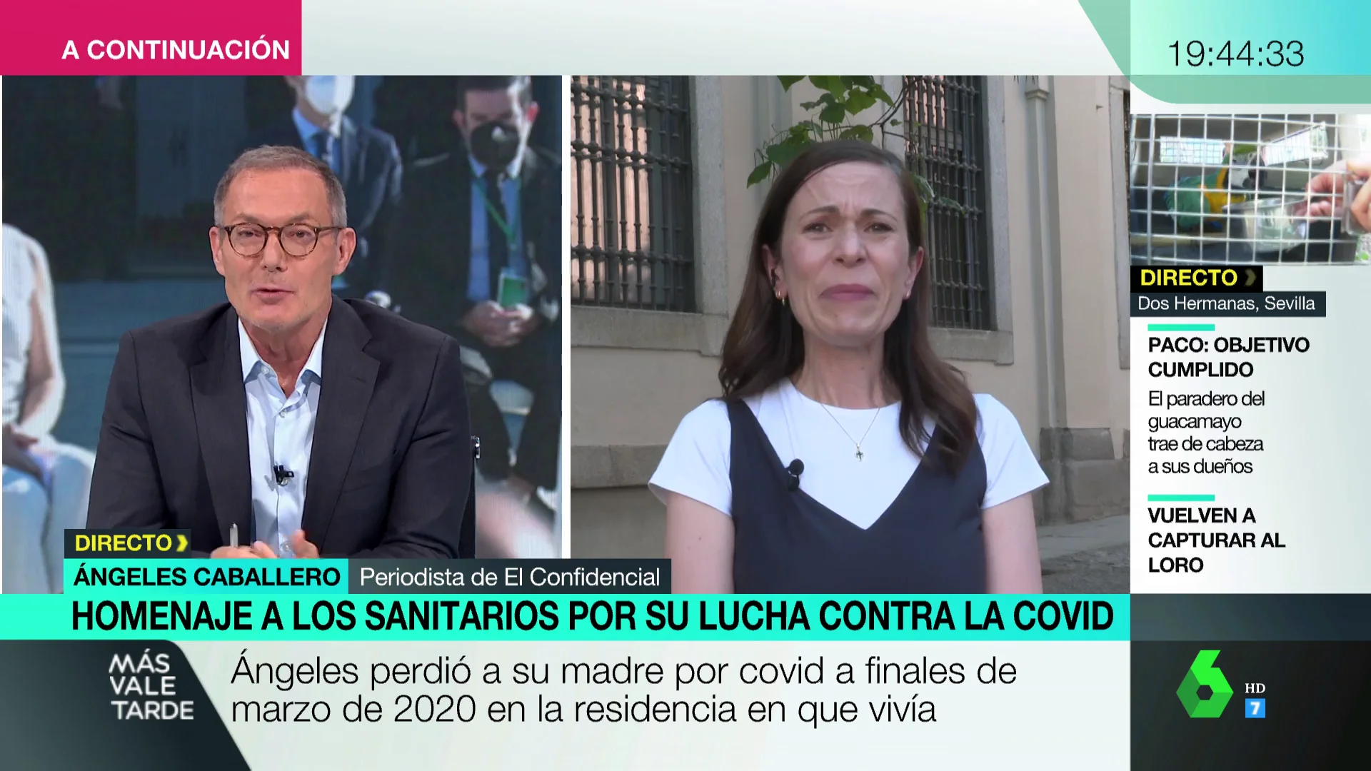 La emoción de Ángeles Caballero al recordar a su madre, fallecida en la primera ola: "Me reconforta que se acuerden de los nuestros"