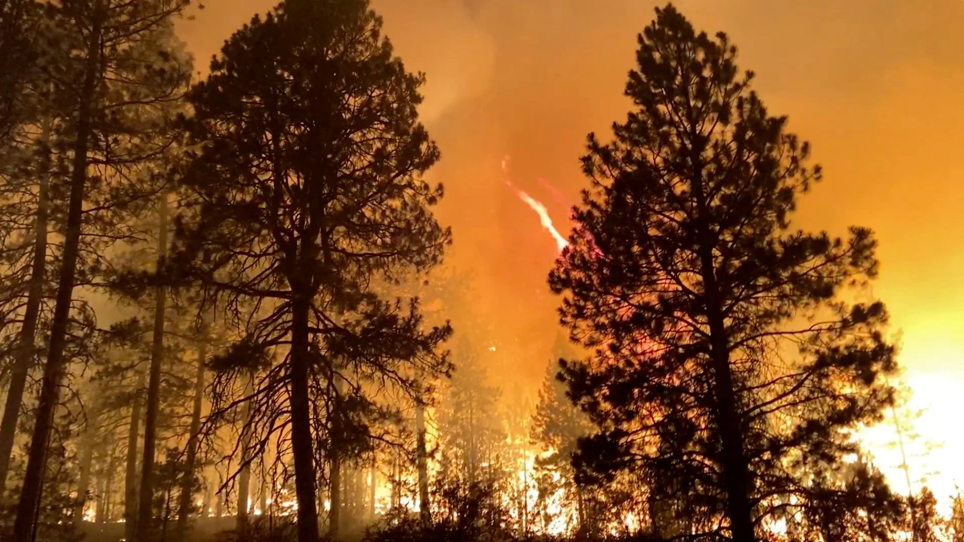 Imagen del incendio que asola Oregon, conocido como 'Bootleg fire'