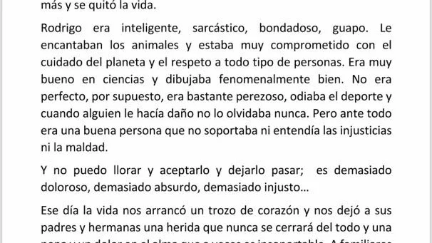 La dura carta de una madre tras el suicidio de su hijo de 15 años: "Hemos sido víctimas de la infravaloración de la salud mental"