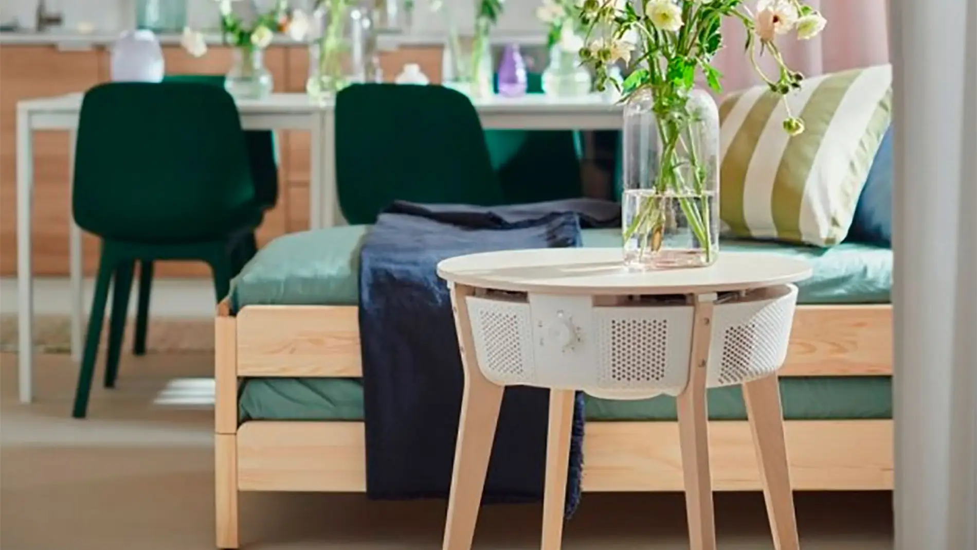mesa auxiliar de IKEA en un purificador inteligente