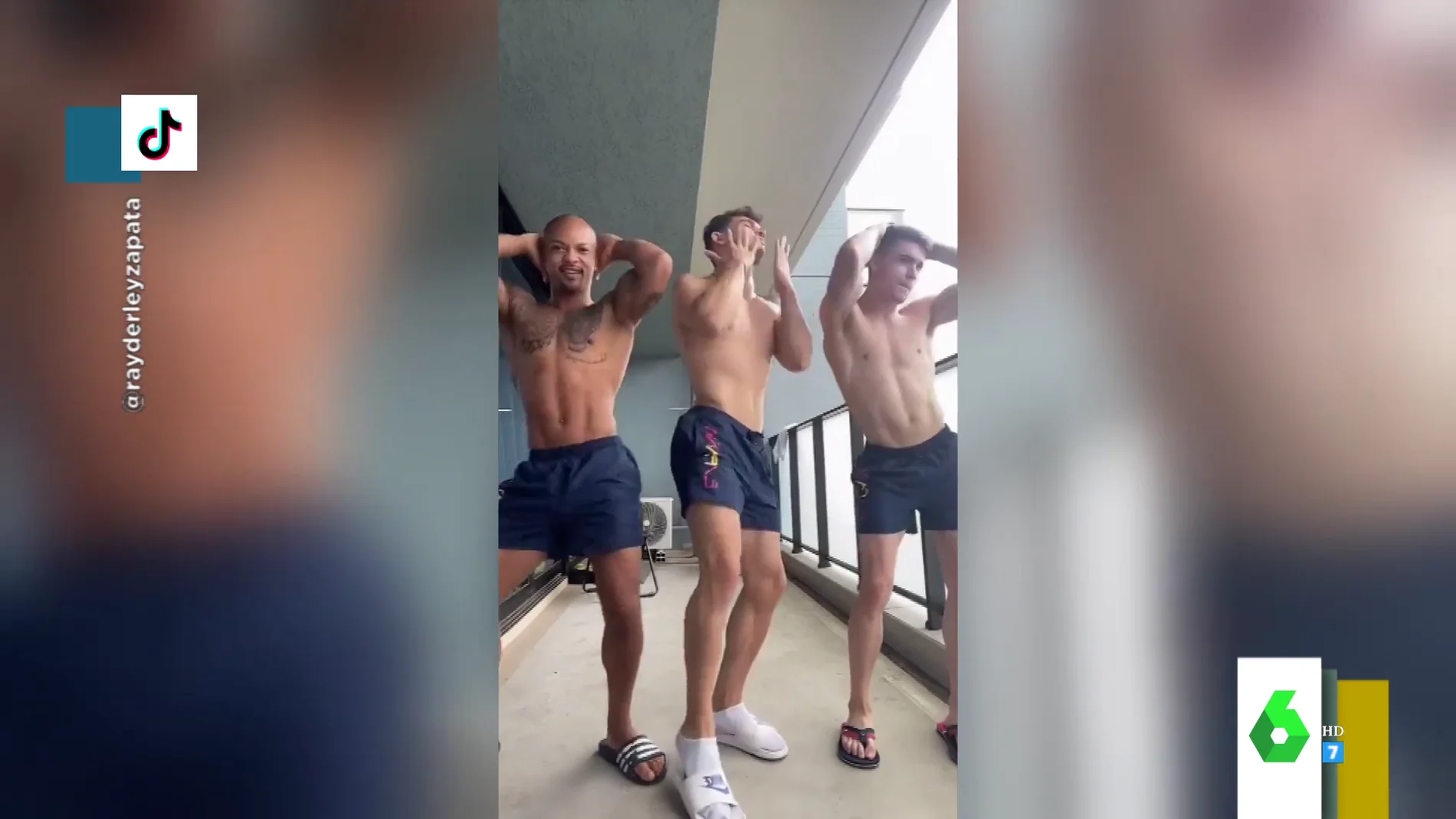 El baile viral de los gimnastas españoles Ray Zapata, Nicolau Mir y Joel Plata al ritmo de 'Asereje' en Tik Tok