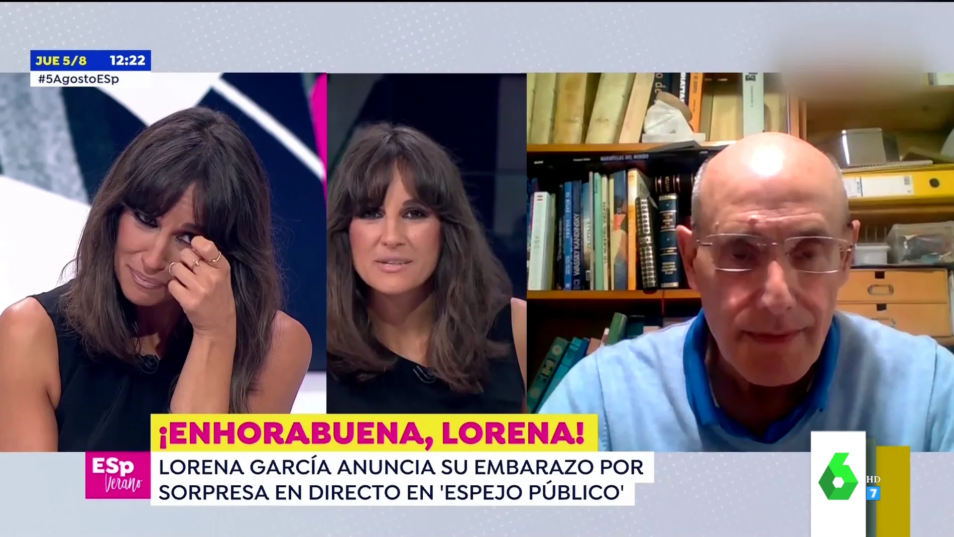 Lorena García desvela entre lágrimas que está embarazada en pleno directo de Espejo Público
