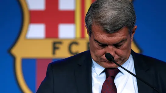 El presidente del FC Barcelona, Joan Laporta, en rueda de prensa El presidente del FC Barcelona, Joan Laporta, en rueda de prensa