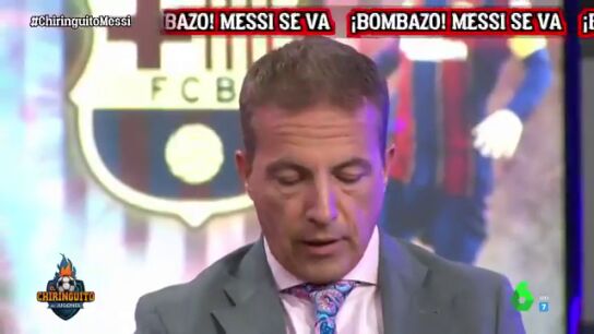 Crist&oacute;bal Soria, al borde del llanto en 'El Chiringuito' por la marcha de Messi: "Es la peor tarde, la peor noche, de mi carrera"