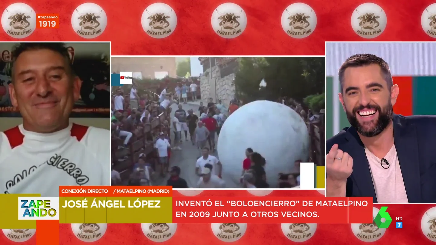 El origen del 'Boloencierro' de Mataelpino y su bola de poliespán gigante El origen del 'Boloencierro' de Mataelpino y su bola de poliespán gigante
