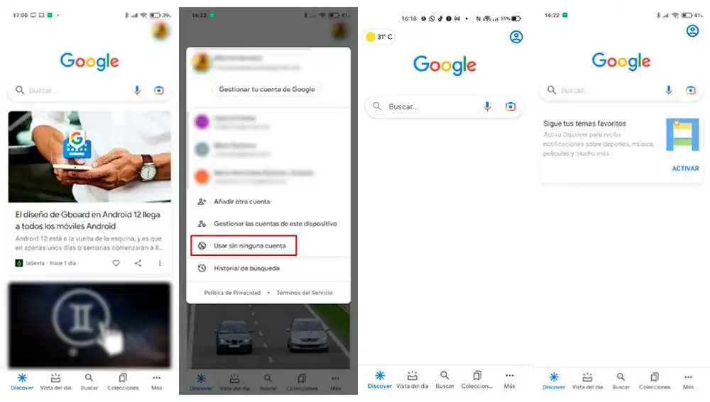 Quita las cuentas de usuario Quita las cuentas de usuario