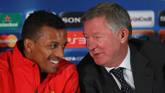 Nani y Sir Alex Ferguson Nani y Sir Alex Ferguson