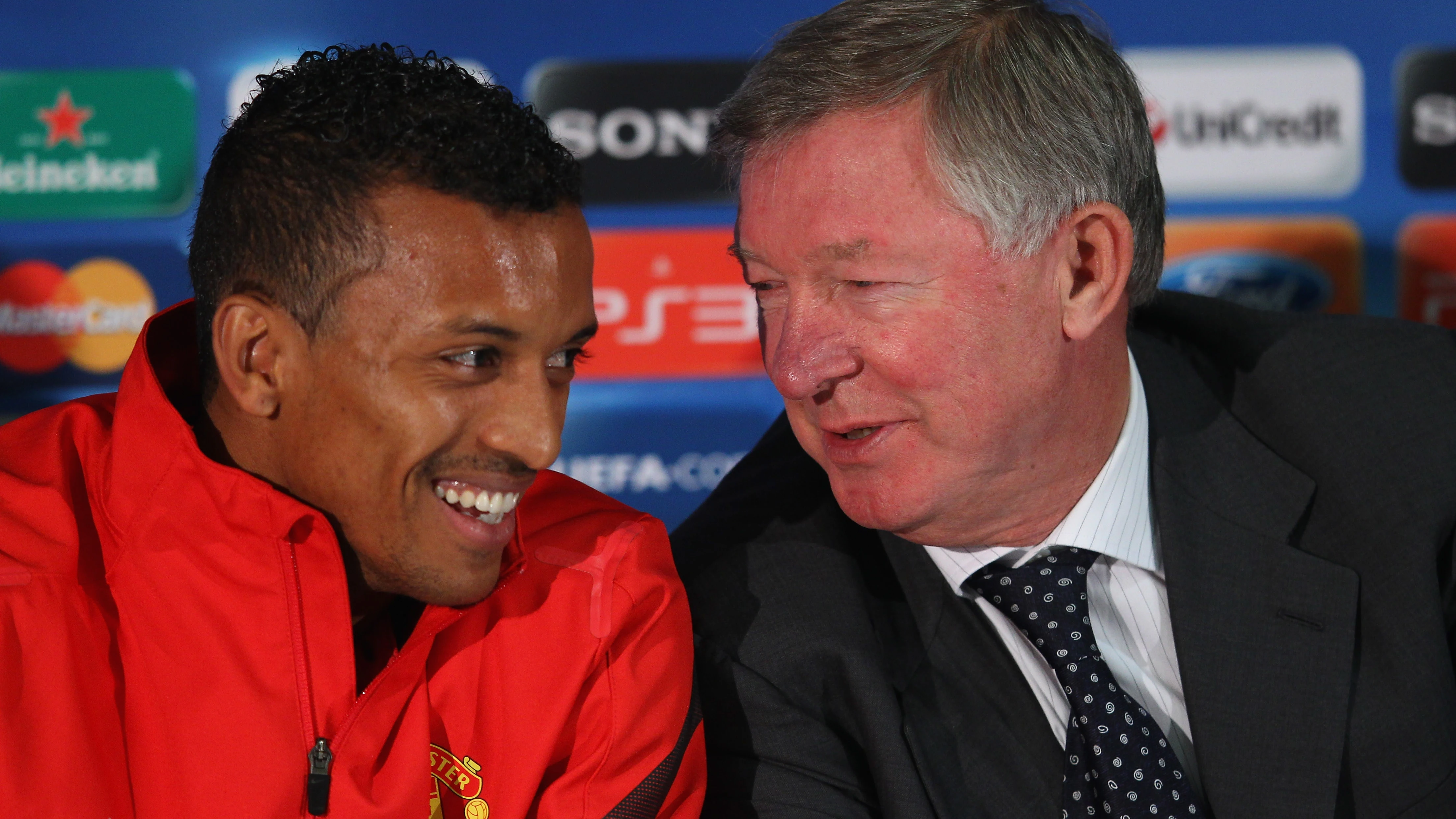 Nani y Sir Alex Ferguson