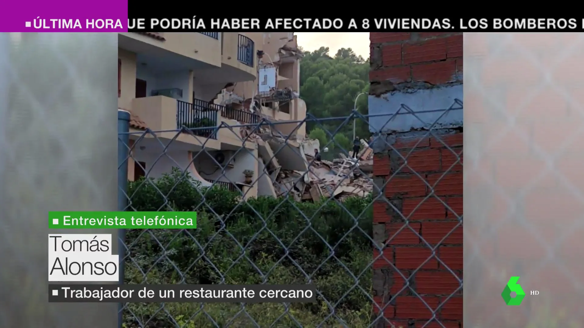 Imagen del derrumbe del edificio de Peñíscola