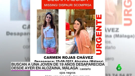 Joven desaparecida en Málaga Alozaina