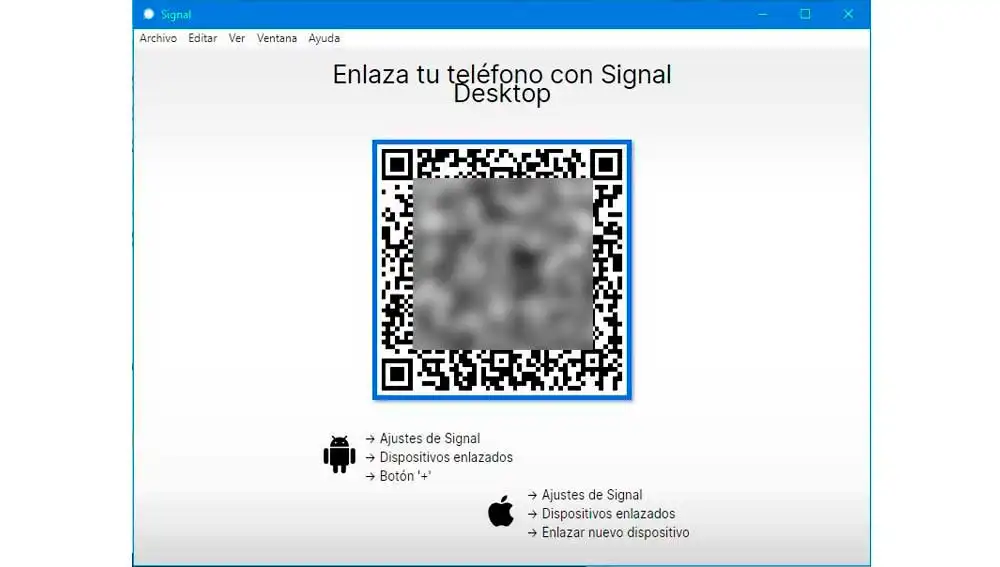 Abre una sesión de Signal en tu ordenador