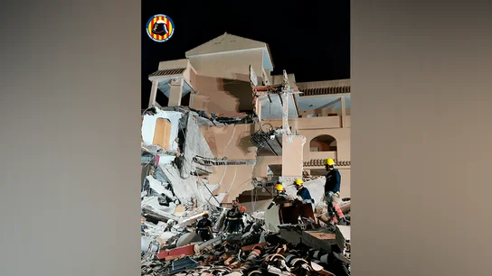 Imagen del edificio de la urbanización Font Nova tras el derrumbe Font Nova
