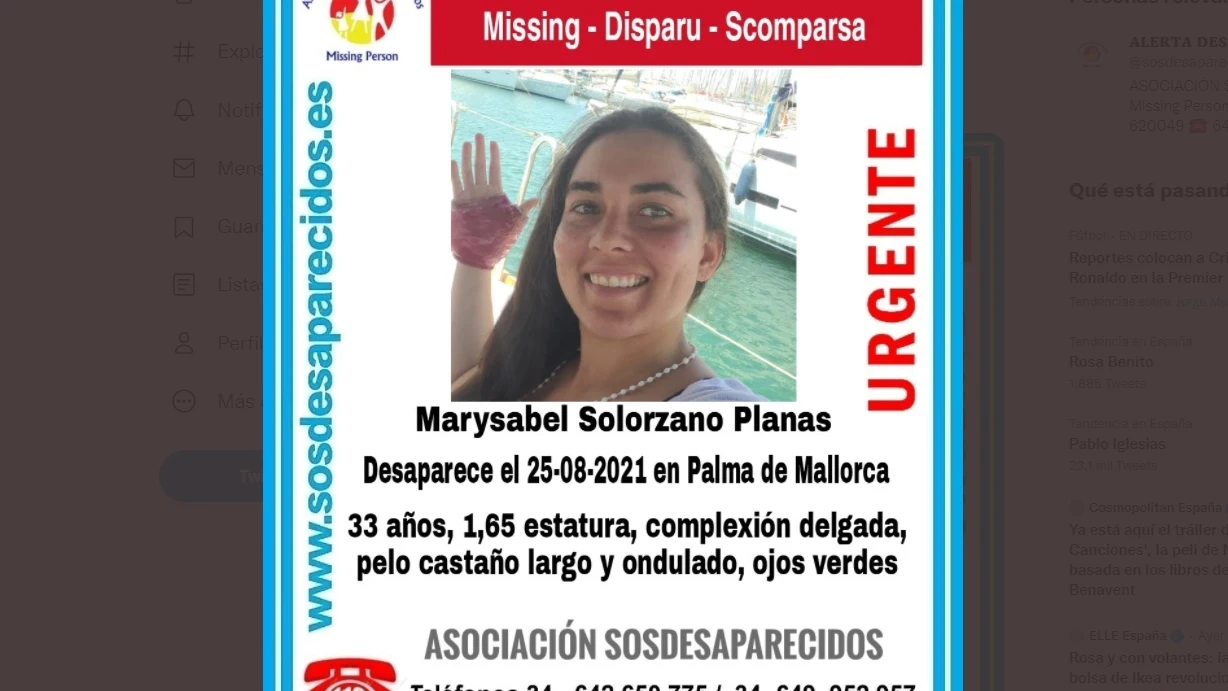 Fotografía de Marysabel Solorzano difundida por la asociación SOSDesaparecidos.