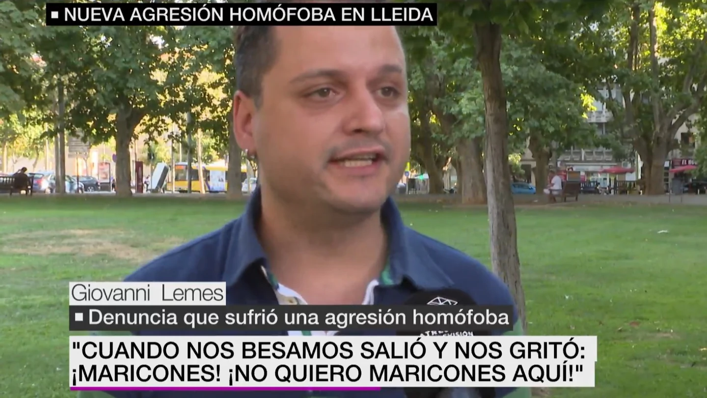 Giovanni Lemes, víctima de una agresión homófoba en Lleida. Giovanni Lemes, víctima de una agresión homófoba en Lleida.