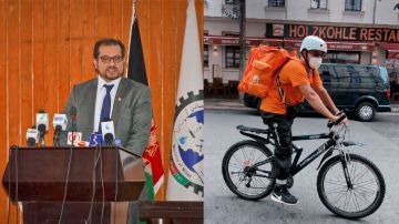 Sayed Ahmad Shah Sadaat es un exministro afgano que trabaja ahora en Alemania como rider.