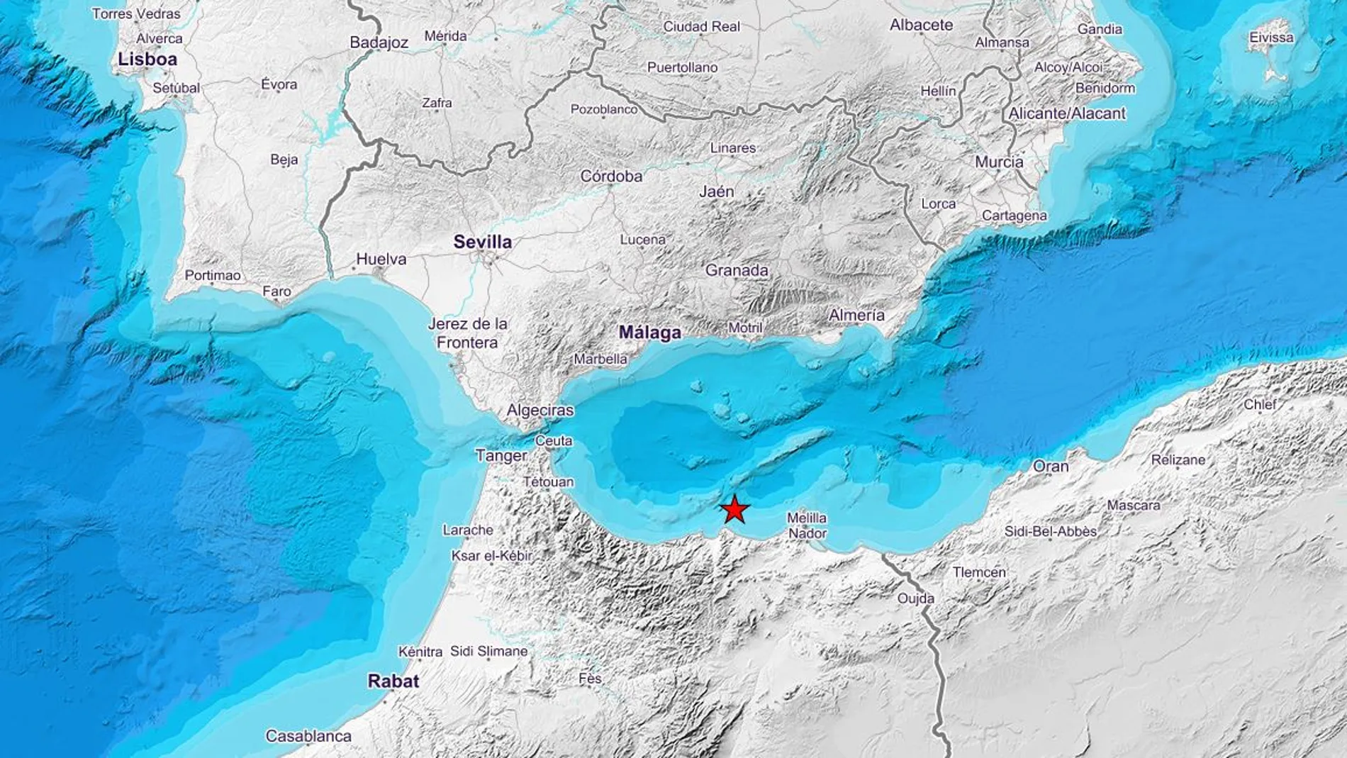 Terremoto de 4,9 grados en el mar de Alborán