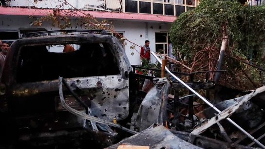 Imagen del lugar de la explosión registrada en Kabul Imagen del lugar de la explosión registrada en Kabul