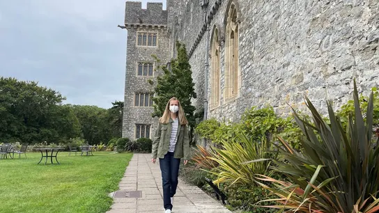 La princesa Leonor de Borbón a su llegada al UWC Atlantic College de Gales La princesa Leonor de Borbón a su llegada al UWC Atlantic College de Gales