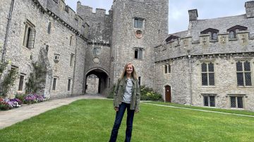 La princesa Leonor de Borbón a su llegada al UWC Atlantic College de Gales