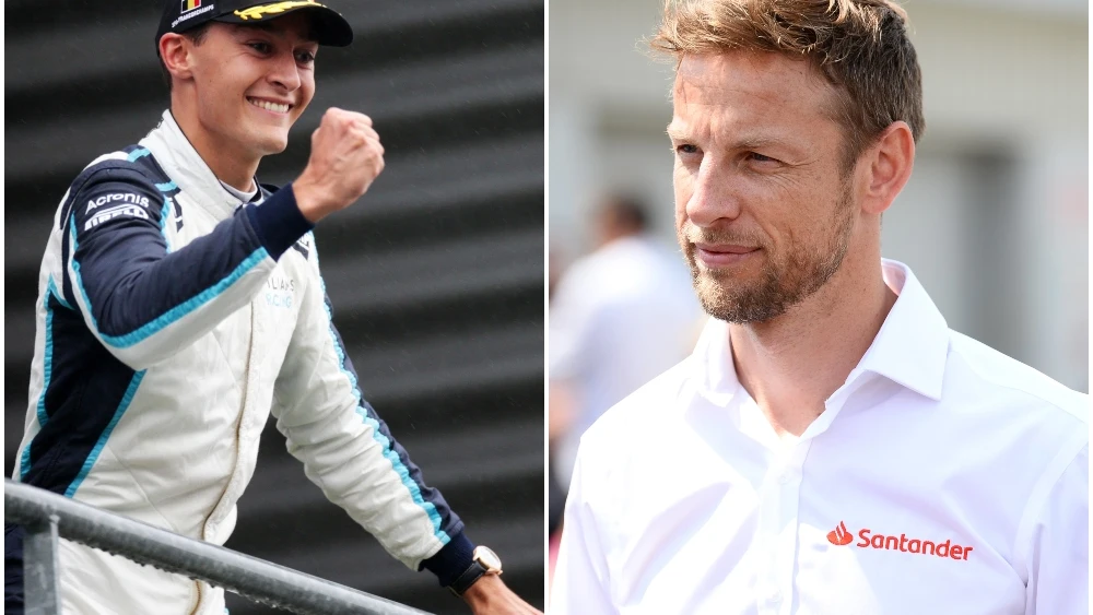 Jenson Button y George Russell