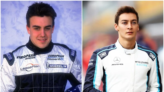 George Russell y Fernando Alonso George Russell y Fernando Alonso