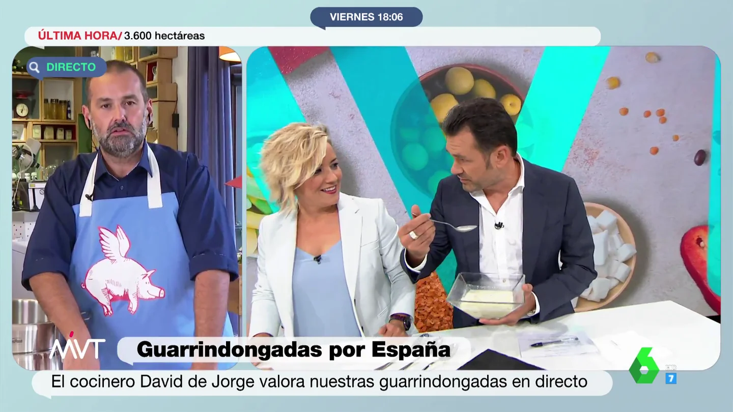 La reacción de Iñaki López al probar la receta de 'guarrindongada' de Cristina Pardo La reacción de Iñaki López al probar la receta de 'guarrindongada' de Cristina Pardo