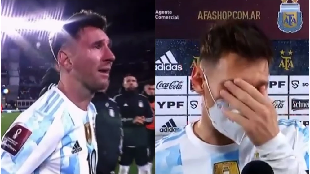 Leo Messi rompe a llorar tras ofrecer la Copa América a la afición argentina