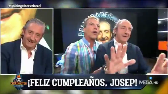 Sorpresa histórica de 'El Chiringuito' a Josep Pedrerol en su cumpleaños: "¿Qué es esto?" Sorpresa histórica de 'El Chiringuito' a Josep Pedrerol en su cumpleaños: "¿Qué es esto?"