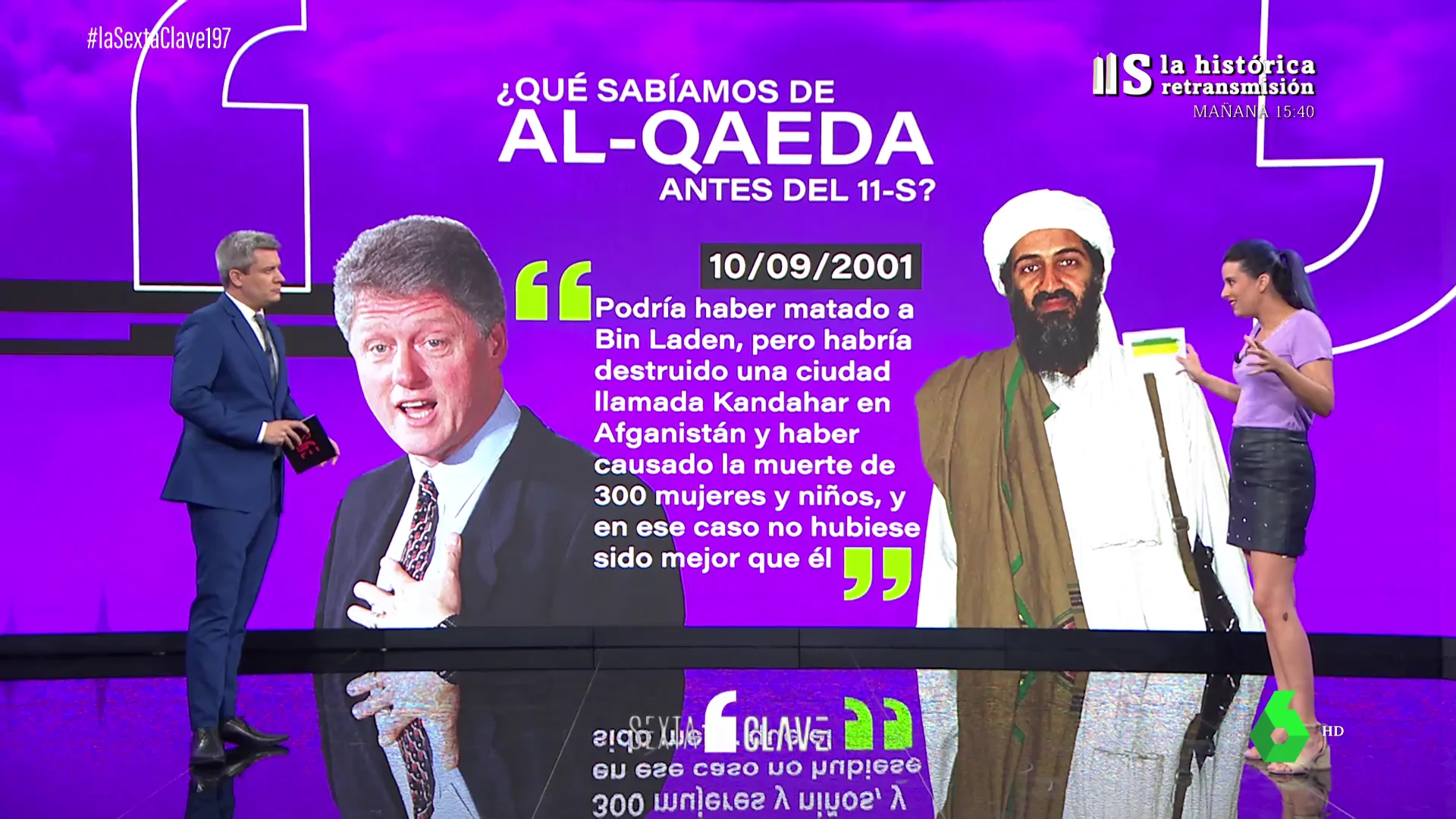 Las palabras de Clinton sobre Bin Laden un día antes del 11S