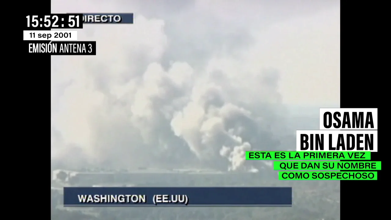 Esta fue la primera vez que nombraron en directo a Osama Bin Laden como sospechoso del 11S tras el choque de los aviones