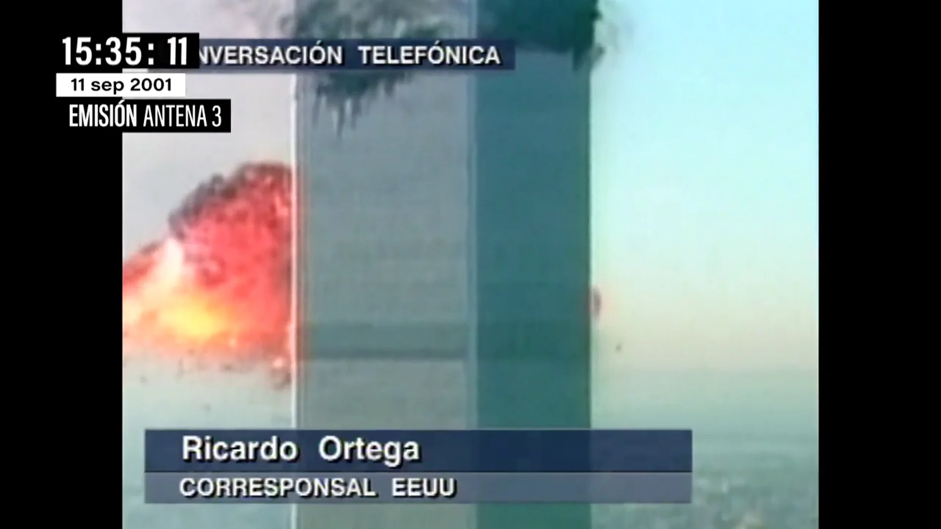 El momento en el que Matías Prats y Ricardo Ortega descubren en directo el 11S que eran dos aviones secuestrados con pasajeros