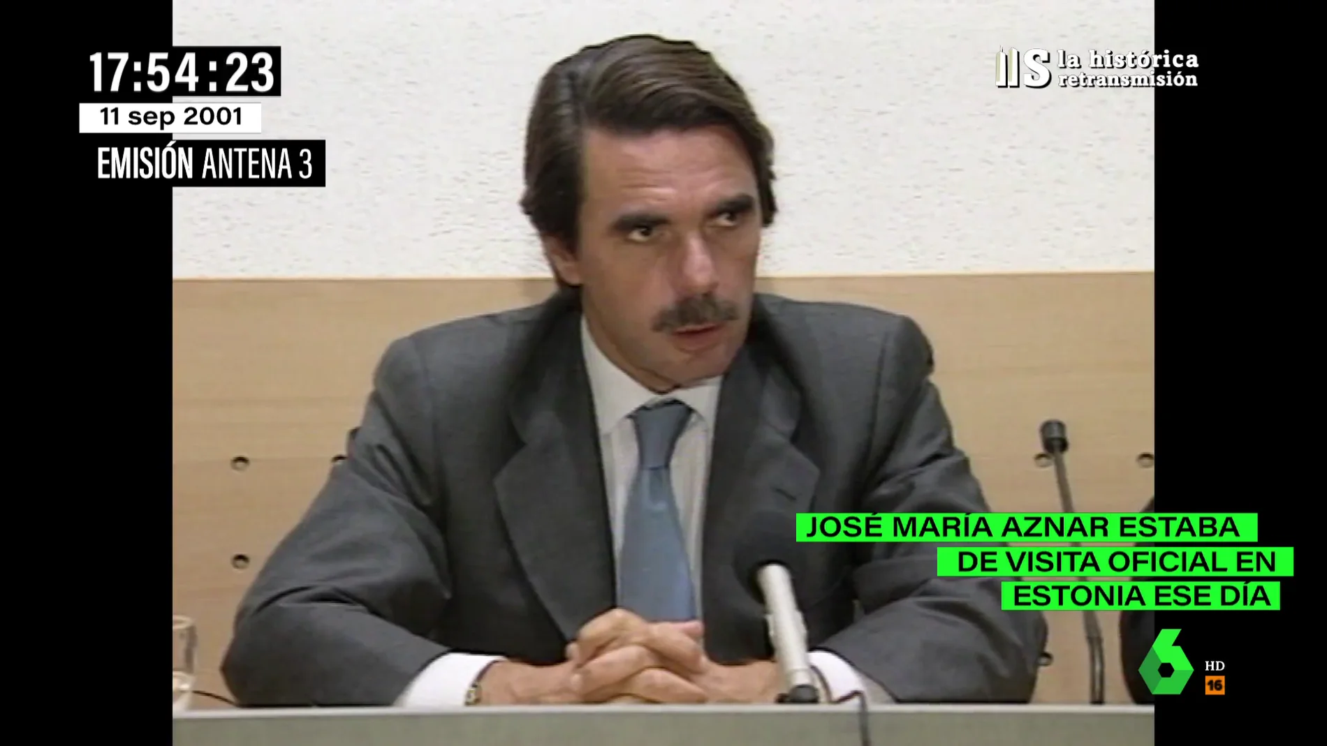 Estas fueron las primeras palabras de José María Aznar sobre el 11S: "No se debe distinguir entre terroristas"