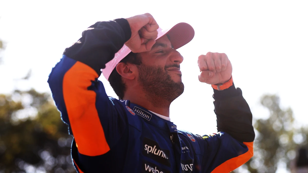 Daniel Ricciardo celebra una victoria