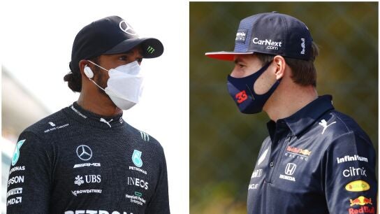 Lewis Hamilton y Max Verstappen 