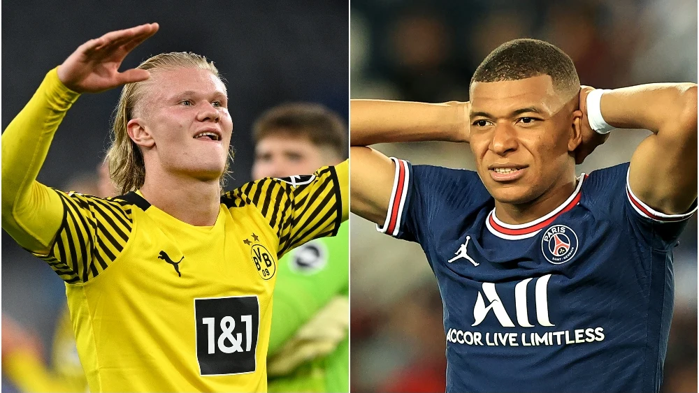 Erling Haaland y Kylian Mbappé