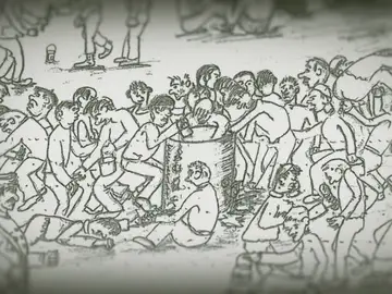 El sobrecogedor dibujo de un prisionero de un campo de concentración del franquismo