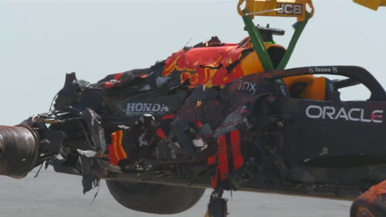 El coche de Verstappen, en Inglaterra El coche de Verstappen, en Inglaterra