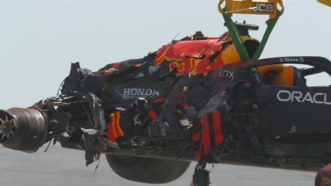 El coche de Verstappen, en Inglaterra