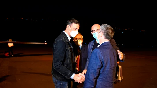 El presidente del Gobierno, Pedro Sánchez, a su llegada a La Palma El presidente del Gobierno, Pedro Sánchez, a su llegada a La Palma