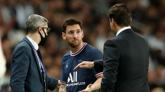 Leo Messi y Mauricio Pochettino Leo Messi y Mauricio Pochettino